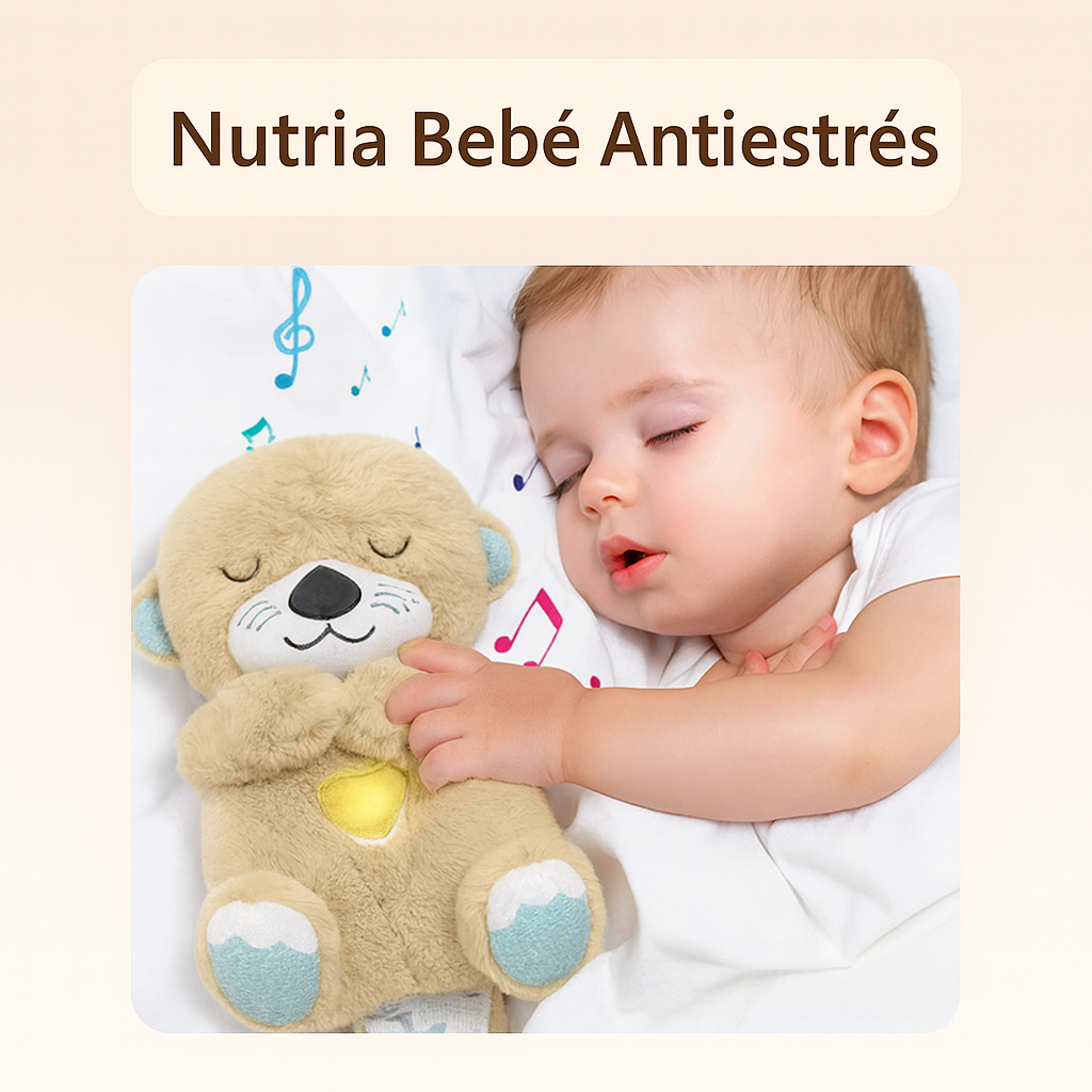 Nutria Bebé Antiestrés | Peluche Calmante con Luz y Sonidos | Pago al Recibir