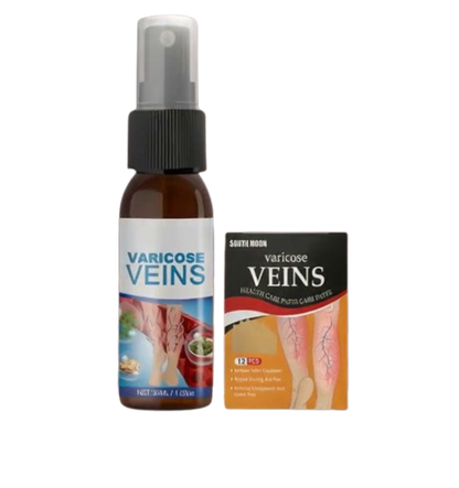 Kit Anti-Várices | Tratamiento Dual: Spray + 12 Parches Herbales | PAGUE AL RECIBIR