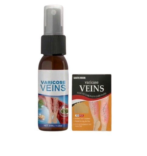 Kit Anti-Várices | Tratamiento Dual: Spray + 12 Parches Herbales | PAGUE AL RECIBIR